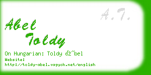 abel toldy business card